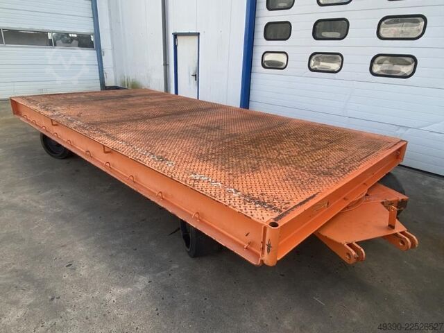 Platform transport cart, heavy-duty trailer, industrial trailer with 2-axle turntable steering, twin Plan - MAFI 11