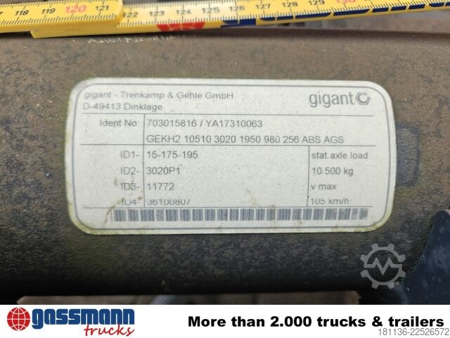Landmaschine Gigant Starrachse 17,5 , 10,5t, Anhängerachse"