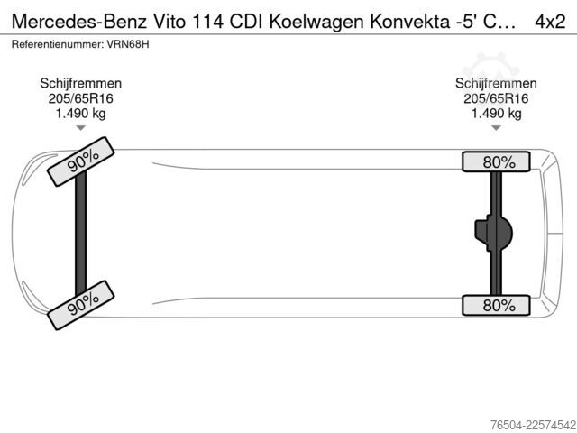 Kühlkastenwagen Mercedes-Benz Vito 114 CDI Koelwagen Konvekta -5' C ST 230V E...