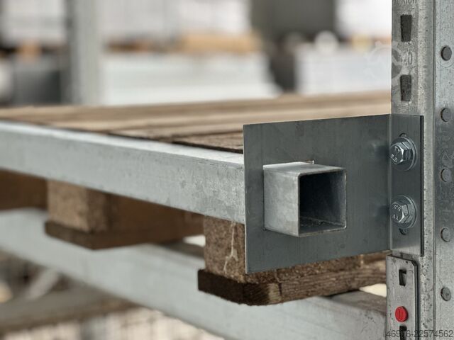 F. Feldbreite: 2700mm/ Profil: 50x50x2mm Durchschubsicherung für Palettenregale Rechteckrohr Stahl Stahlrohre Regal