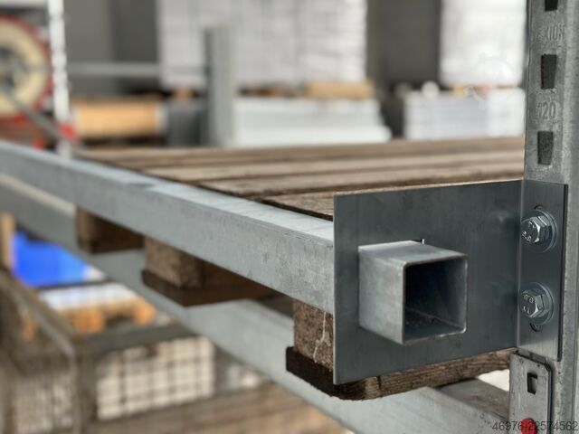 F. Feldbreite: 2700mm/ Profil: 50x50x2mm Durchschubsicherung für Palettenregale Rechteckrohr Stahl Stahlrohre Regal