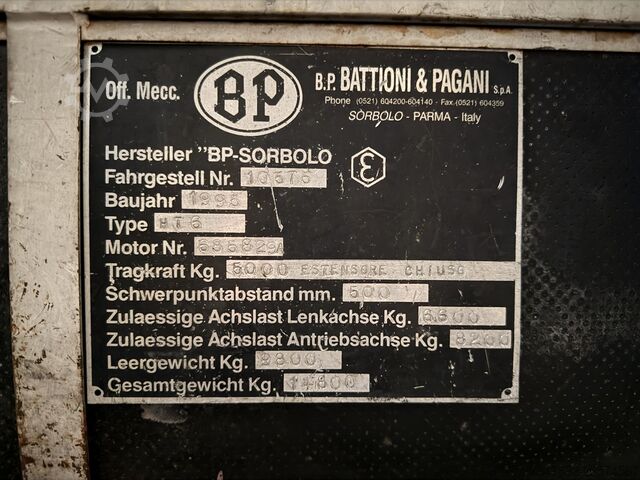 Side loader forklift B-P Battioni e Pagani HT6