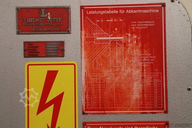 Schwenkbiegemaschine 2000 x 3,5 mm LOTZE 1512000 3,5