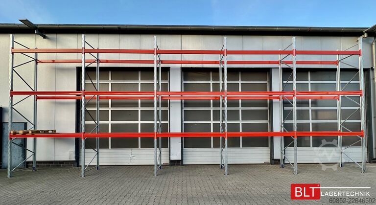 Heavy-duty shelf ca. 14 lfm. Palettenregale H: 550cm Fachlast: 3000 kg , 60 Palettenplätze