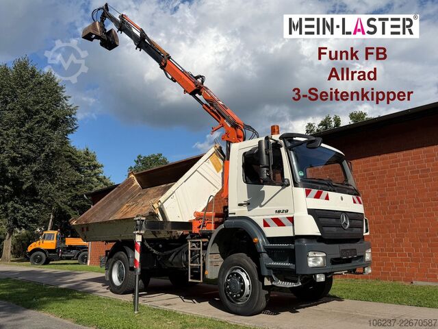 Dreiseitenkipper LKW MERCEDES-BENZ 1829 4x4 Atlas 120.2E 13m-1t 5+6 StK +FB