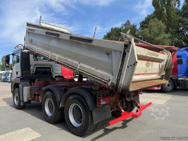 Three-sided tipper truck MAN 26.480 6x4BB Meiller Schalt Klima AHK Hydraulik