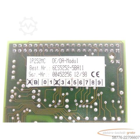 Komponente Siemens 6ES5252-5BA11 IP252MC E/A-Modul Version A 2 SN 00452256