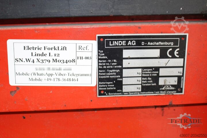 Elektrischer Hochhubwagen / Eletric Forklift Linde L 12