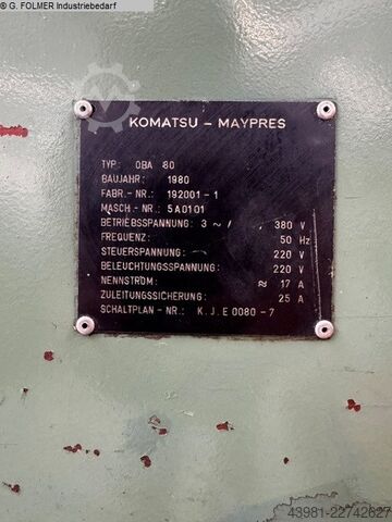 Presse bis 1000 KN KOMATSU-MAYPRES OBA 80