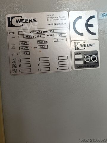 Bearbeitungszentrum mit Durchlauf Weeke Optimat BHX 500