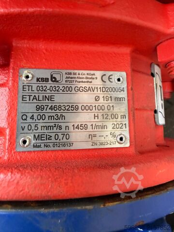 KSB ETALINE ETL Pumpe mit Siemens Motor 0,55 kW, EX ATEX Pompa KSB ETALINE ETL silnik Siemens 0.55 kW EX ATEX Pompa KSB ETALINE ETL silnik Siemens 0.55 kW EX ATEX