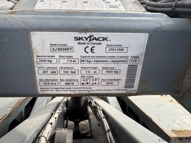 Skyjack SJ 6826RT Scissor Lift 10 m / Scissor / Working platform 2018 4x4 Kubota Diesel SKYJACK SJ 6826RT Schaarhoogwerker 10 M / Scissor / Arbeitsbuhne 2018 4X4 Kubota Diesel