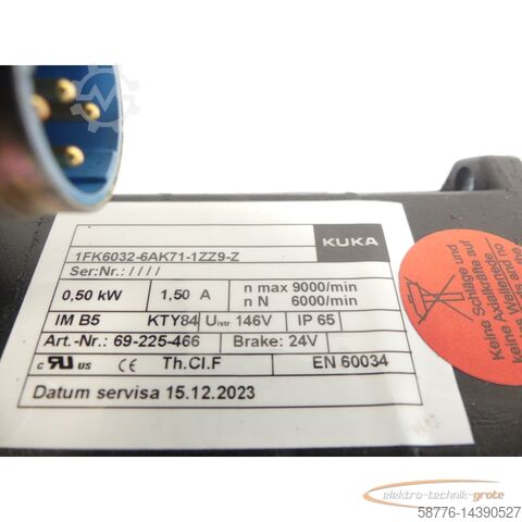 Control unit Siemens 1FK6032-6AK71-1ZZ9-Z Servomotor Z = Bremse für KUKA generalüberholt mit 12 Monaten Gewährleistung