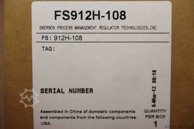 Pressure regulator Fisher 912H-108 FS912H-108
