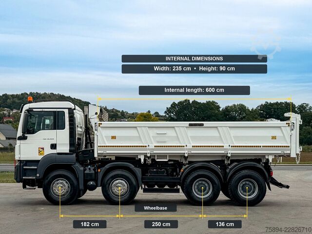 Tipper truck MAN TGS 35.420 KIPPER 6,00 m + BORDMATIC * 8x4