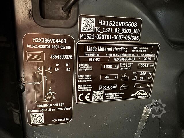 Batterie 06/2023 Service + UVV 07/2027 Linde E 18
