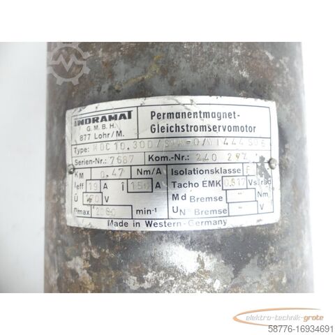 Indramat engine Indramat MDC10.30D/SMA-0/WI444S06 Gleichstromservomotor SN: 7687