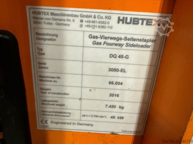 Vierwege-Gabelstapler Hubtex DQ45 / 4500 kg/ Triplex /Only 3309 h