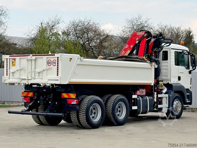 Tipper truck MAN TGS 26.360 * FASSI F135A.23 + FUNK / 6x4 * TOP