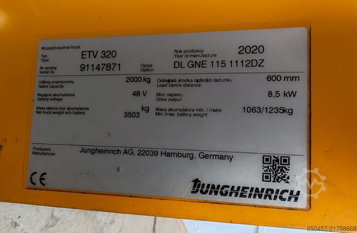 Schubmaststapler Jungheinrich ETV320 11m/ 2020yy/ 10963mh