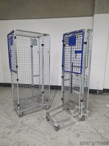 Roll container, mesh roll cage, roll trolley Wanzl - Rollbehälter Anti Diebstahl - nestbar - 1.900 x 780 x 600 mm