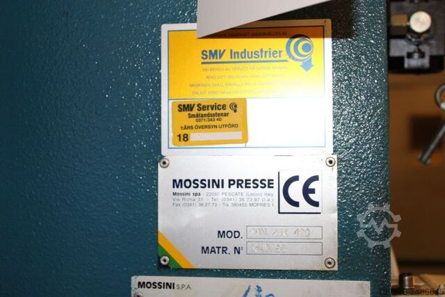Mechanical pressline Mossini 400 ton -98 Mossini PDM/2BX 400