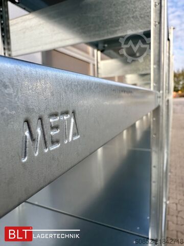 Modular shelf ca. 60,06 lfm. Fachbodenregale META H: 200 cm T: 60 cm , 150 kg pro Ebene