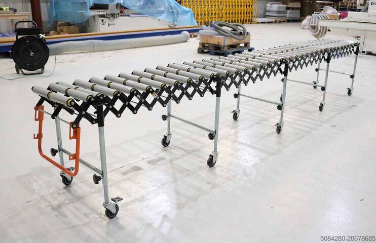 Mobiles Scherenrollenförderband Topregal Mobile scissor roller conveyor FRB-P5