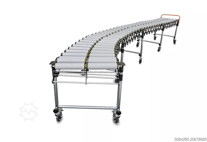 Mobiles Scherenrollenförderband Topregal Mobile scissor roller conveyor FRB-P5