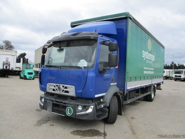 Flatbed truck with tarp RENAULT D12/280, Ladebordwand Zepro