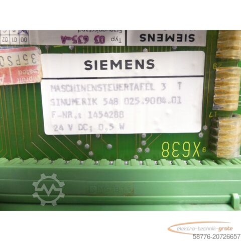 Component Siemens SINUMERIK 6FX1118-8AD01 / 548 025.9004.01 Maschinensteuertafel 3 T