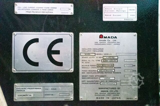 Laser cutting machine with automation AMADA PROMECAM Fiber FLC3015AJ 2kW