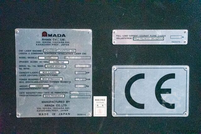 Laser cutting machine with automation AMADA PROMECAM Fiber FLC3015AJ 2kW