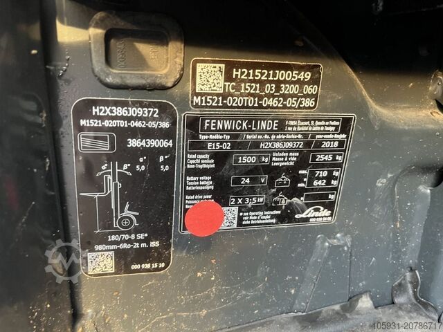 Elektro 3 Rad-Stapler Linde E15-02