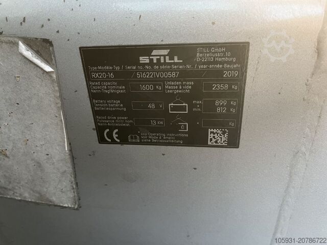 Electric 3-wheel forklift Still RX20-16