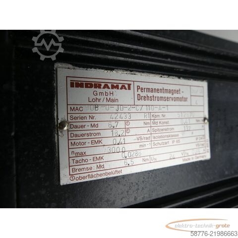Control unit Indramat MAC090B-0-JD-2-C / 110-A-1 Drehstromservomotor SN: 42433