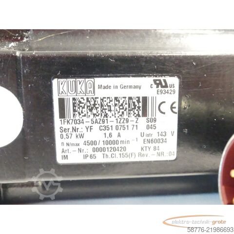 Steuerung KUKA 1FK7034-5AZ91-1ZZ9 - Z Servomotor Z = S09 SN YF C351
