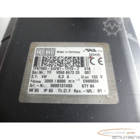 Steuerung KUKA 1FK7083-5AF81-1YY3-Z Servomotor SN: YFV050657320007