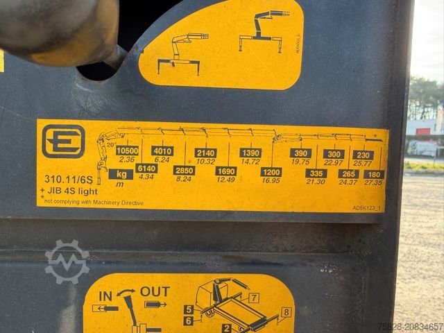 LKW mit Pritsche (offen) MERCEDES-BENZ Actros 2541 /  Kran Effer 310.11/6S + JIB 4S