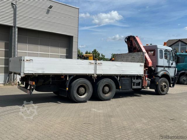 Flatbed truck MERCEDES-BENZ SK 25316x4 Pritsche Kran Atlas 205.1