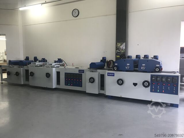 Parquet production line SOEST Oberflächenlinie neuwertig RCR-400-L Reserve & VP-400-1B-2P-2B