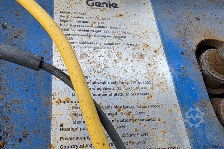 Scherenhebebühne Genie GS1932 Electric, Working Height 7.8 m, 227kg Capac