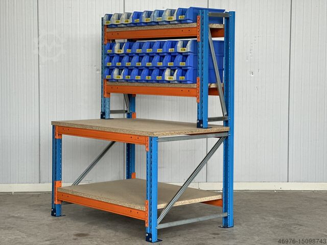 Gesamtbreite: 1550mm /inkl. Stapelkisten Stow Pal Rack NS Packtisch Versandtisch Arbeitstisch