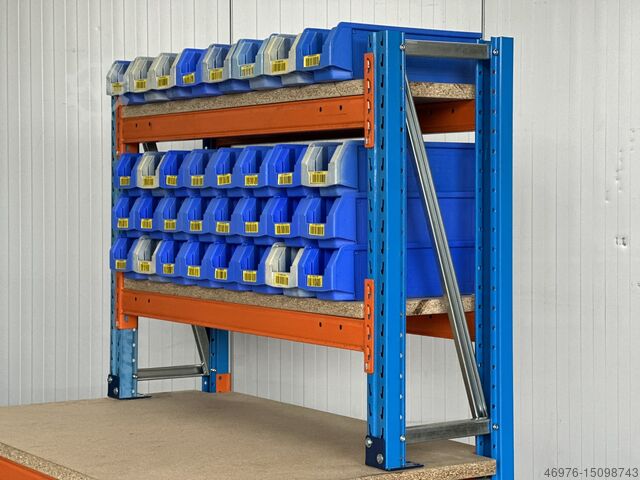 Gesamtbreite: 1550mm /inkl. Stapelkisten Stow Pal Rack NS Packtisch Versandtisch Arbeitstisch