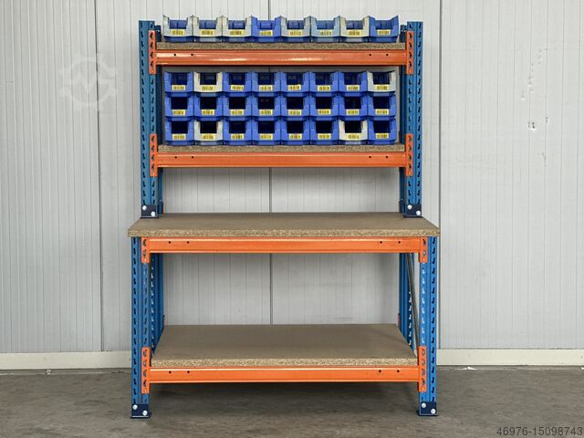 Gesamtbreite: 1550mm /inkl. Stapelkisten Stow Pal Rack NS Packtisch Versandtisch Arbeitstisch