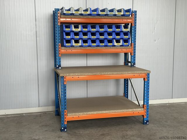 Gesamtbreite: 1550mm /inkl. Stapelkisten Stow Pal Rack NS Packtisch Versandtisch Arbeitstisch