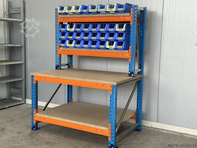 Gesamtbreite: 1550mm /inkl. Stapelkisten Stow Pal Rack NS Packtisch Versandtisch Arbeitstisch