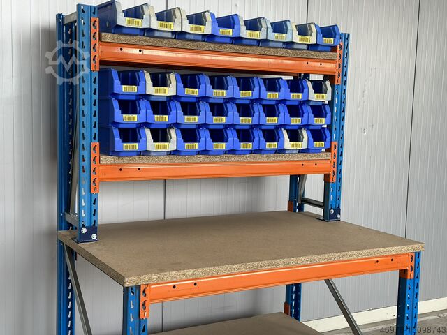 Gesamtbreite: 1550mm /inkl. Stapelkisten Stow Pal Rack NS Packtisch Versandtisch Arbeitstisch
