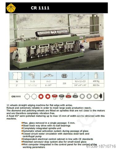 Glass Edging Machine BAVELLONI CR1111