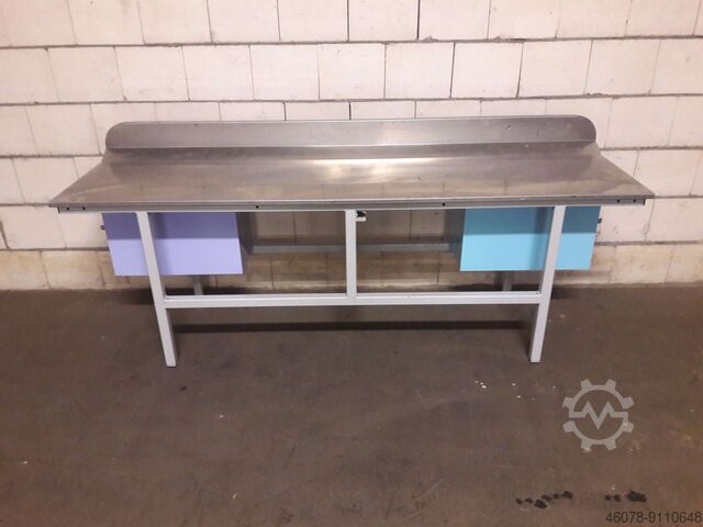 Work table with stainless steel top Unbekannt Arbeitstisch Packtisch Werkbank